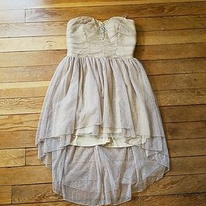 Deb high low strapless sparkly semi formal dress